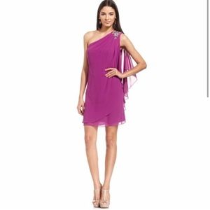 JS Boutique Jeweled One Shoulder Dress Sz 12